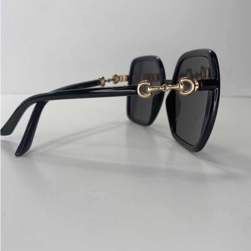 New 💯 Authentic Gucci Black Grey Square Ladies Gg0890s 001 55 Sunglasses - Picture 6 of 16